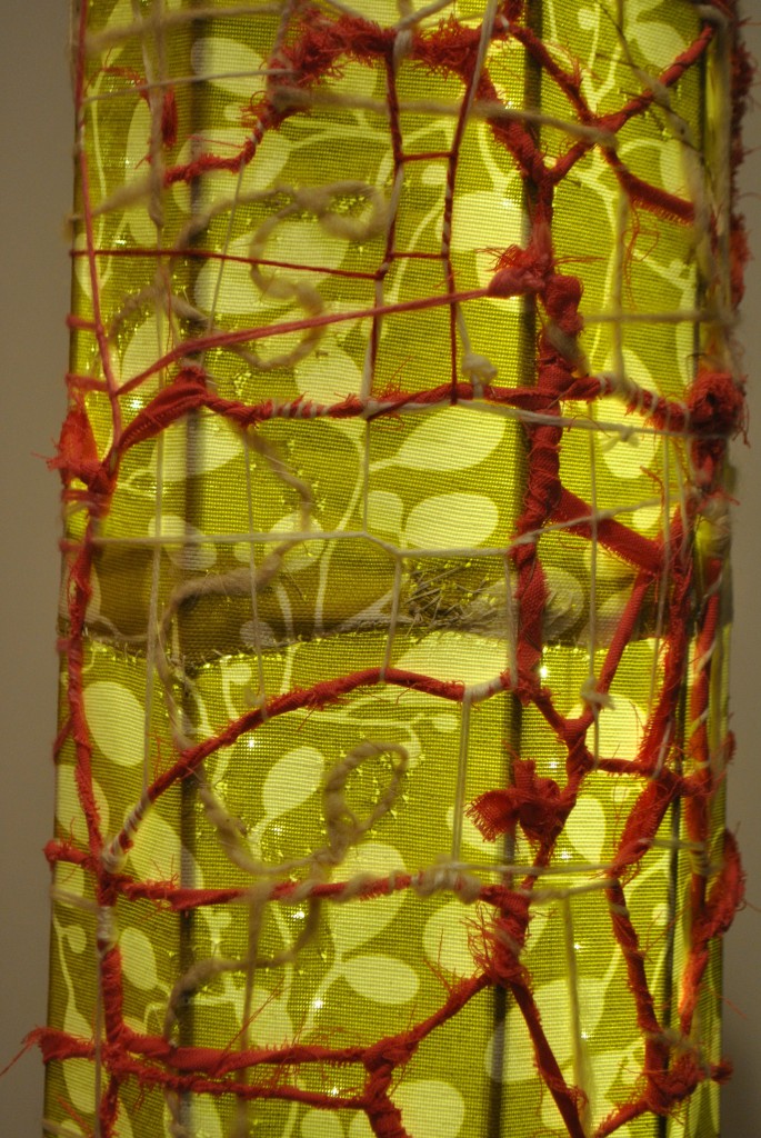 Column- green & pink (detail- alight)